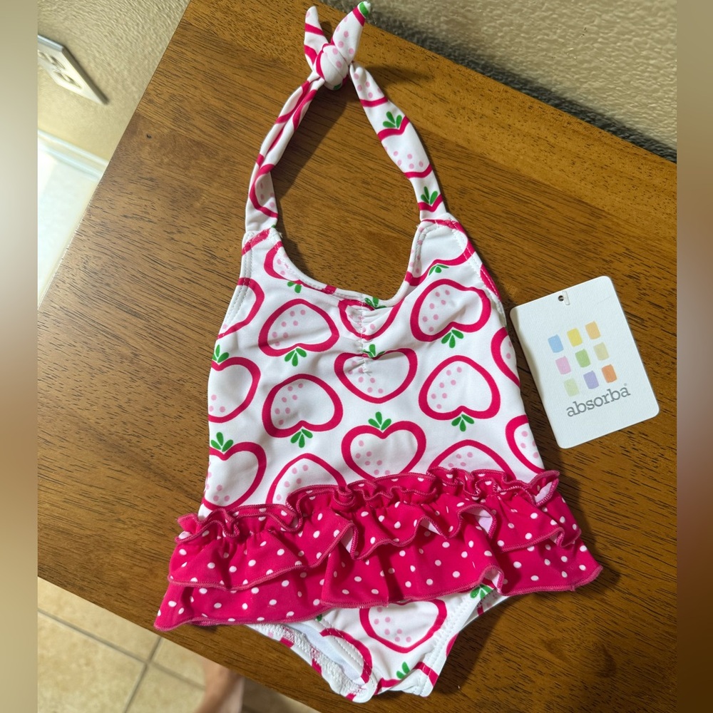 Strawberry Print Baby Swimsuit 3-6 months